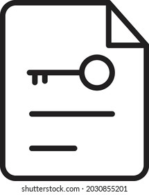 Key file Isolated Vector icon which can easily modify or edit

