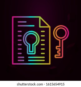 Key file school nolan style icon. Simple thin line, outline vector of school icons for ui and ux, website or mobile application