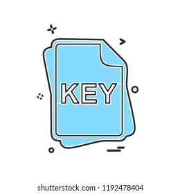 KEY file type icon design vector