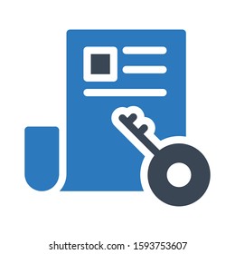 key file vector glyph color icon 