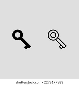 key fill and outline icon set isolated vector illustration