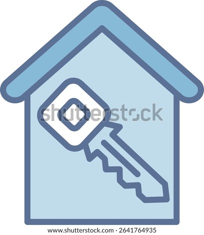 Key Filled Blue Tone Icon