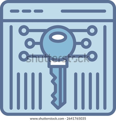 Key Filled Blue Tone Icon