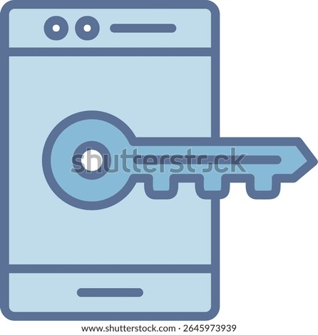 Key Filled Blue Tone Icon