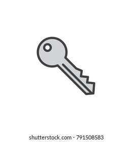 Key filled outline icon, line vector sign, linear colorful pictogram isolated on white. Password symbol, logo illustration. Pixel perfect vector graphics