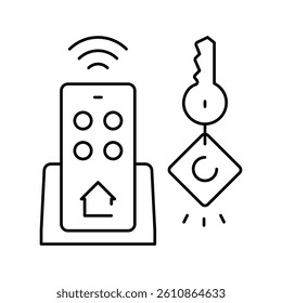 key finder line icon vector. key finder sign. isolated contour symbol black illustration