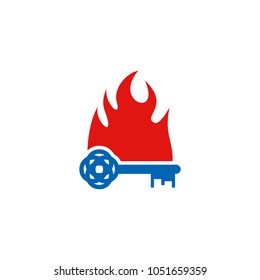 Key Fire Logo Icon Design