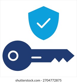 Estilo de icono azul plano clave