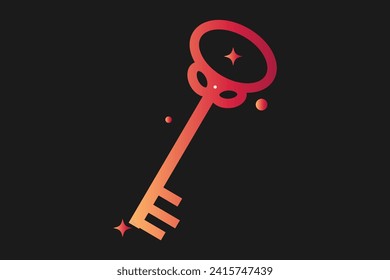 Key Flat Fortune Sticker Design