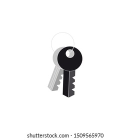 Key flat icon. Bunch of keys vector illustration in a flat style.