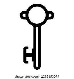 Key Flat Icon Isolated On White Background