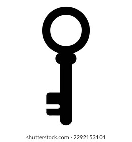 Key Flat Icon Isolated On White Background