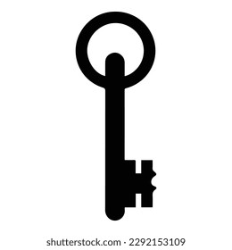 Key Flat Icon Isolated On White Background