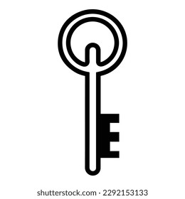 Key Flat Icon Isolated On White Background