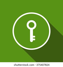 key flat icon with long shadow. vector illustration