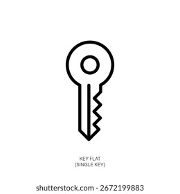 Diseño de contorno de icono plano clave
