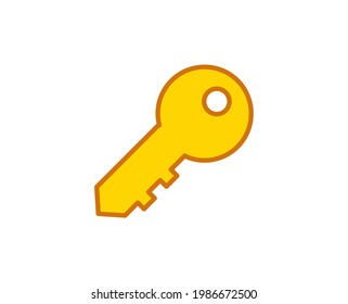 Key flat icon. Single high quality outline symbol for web design or mobile app.  House thin line signs for design logo, visit card, etc. Outline pictogram EPS10