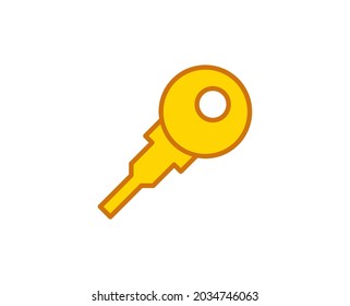 Key flat icon. Single high quality outline symbol for web design or mobile app.  House thin line signs for design logo, visit card, etc. Outline pictogram EPS10