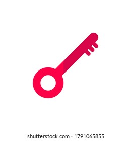Key flat icon. Symbol vector on white background.