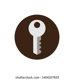 Key flat icon. You can be used key icon for several purposes like: websites, UI, UX, print templates, promotional materials, info-graphics, web and mobile phone apps.