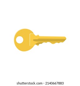 Key Flat Illustration. Clean Icon Design Element on Isolated White Background