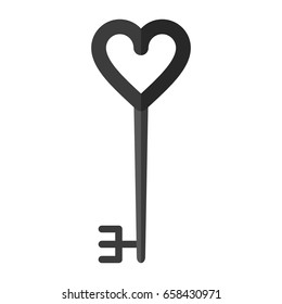 key flat illustration shadow