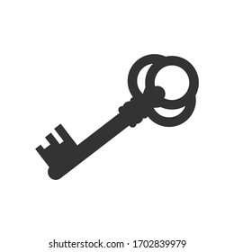 Icono de tecla plana simple. Símbolo vectorial negro en blanco