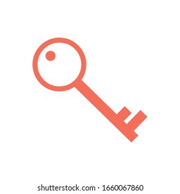 Key flat style icon design of Security lock access door house safe safety and protection theme Vector illustration