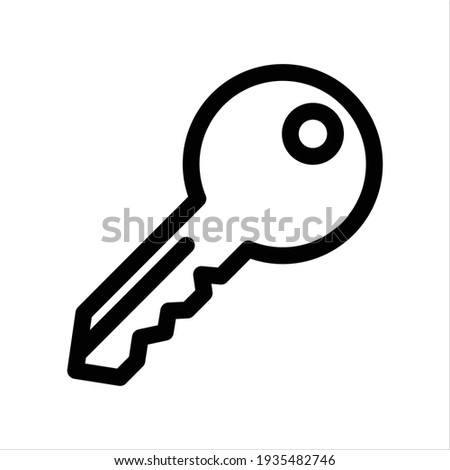 Key flat vector icon. outline style sign. Simple hand drawn illustrations symbol for concept infographics, designs projects, UI and UX, website or mobile application.