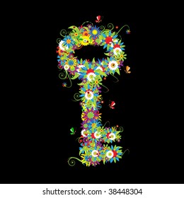 Key, floral style. See more in my gallery