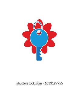 Key Flower Logo Icon Design