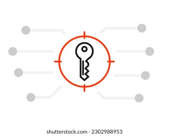 Key focus icon. Clipart image isolated on white background