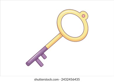 Key Fortune Flat Sticker Design