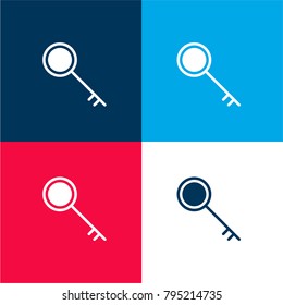 Key four color material and minimal icon logo set in red and blue