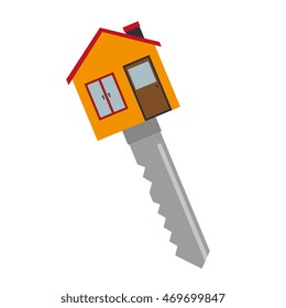 key fund house property security lock object vector  isolated illustration