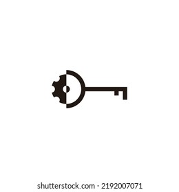 Key and gear, geometric symbol simple logo vector