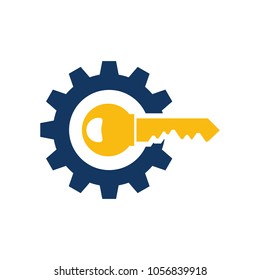 Key Gear Logo Icon Design