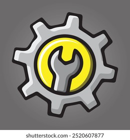 Key and gear vector illustration