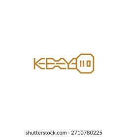 Key geometric letters logo typographic design.