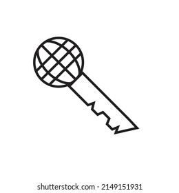 Una clave con globo en la cabeza - concepto de una apertura del mundo después del bloqueo - ilustración de seguridad - vector , icono