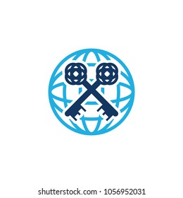 Key Globe Logo Icon Design