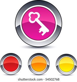 Key glossy round web buttons.