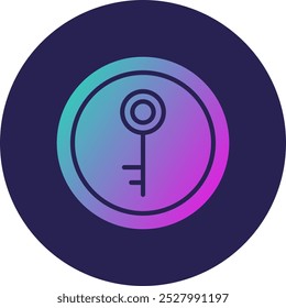 Key Glyph Circle Gradient Icon