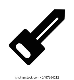 key glyph flat vector icon