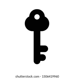 key glyph flat vector icon