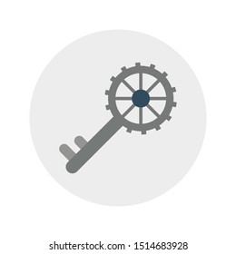 key glyph flat vector icon