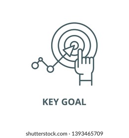 Key goal vector line icon, linear concept, outline sign, symbol