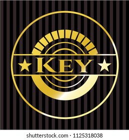 Key gold emblem or badge