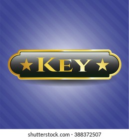 Key gold emblem or badge