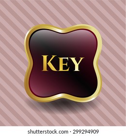 Key gold shiny emblem